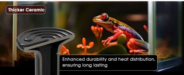 Emisor de calor cerámico negro (CHE) de 100W para terrario, sin emisión de luz y con larga duración.