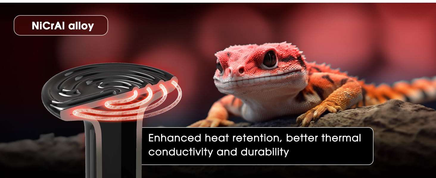 Emisor de calor cerámico negro (CHE) de 100W para terrario, sin emisión de luz y con larga duración.