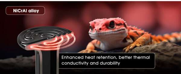 Emisor de calor cerámico negro (CHE) de 100W para terrario, sin emisión de luz y con larga duración.