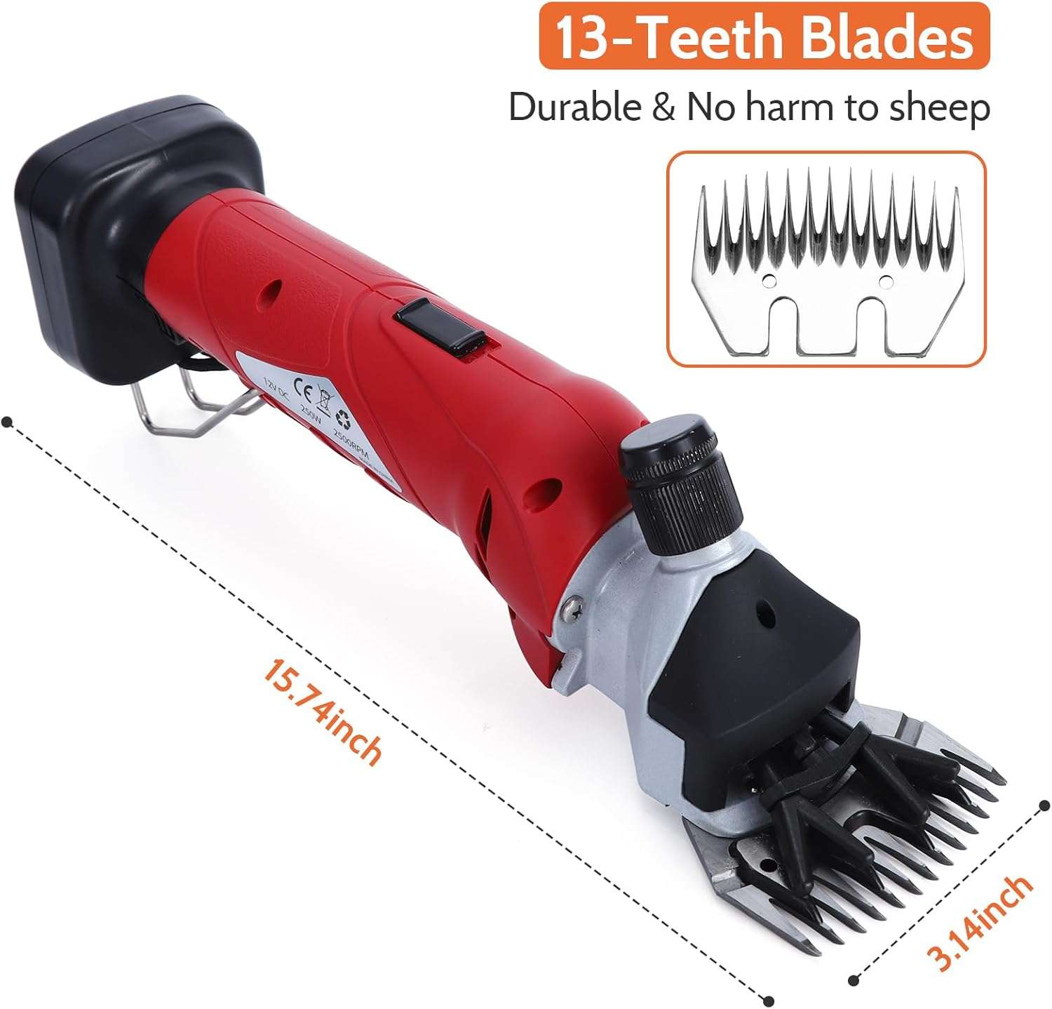 Esquiladora profesional de 380W para ovejas y ganado, inalámbrica.