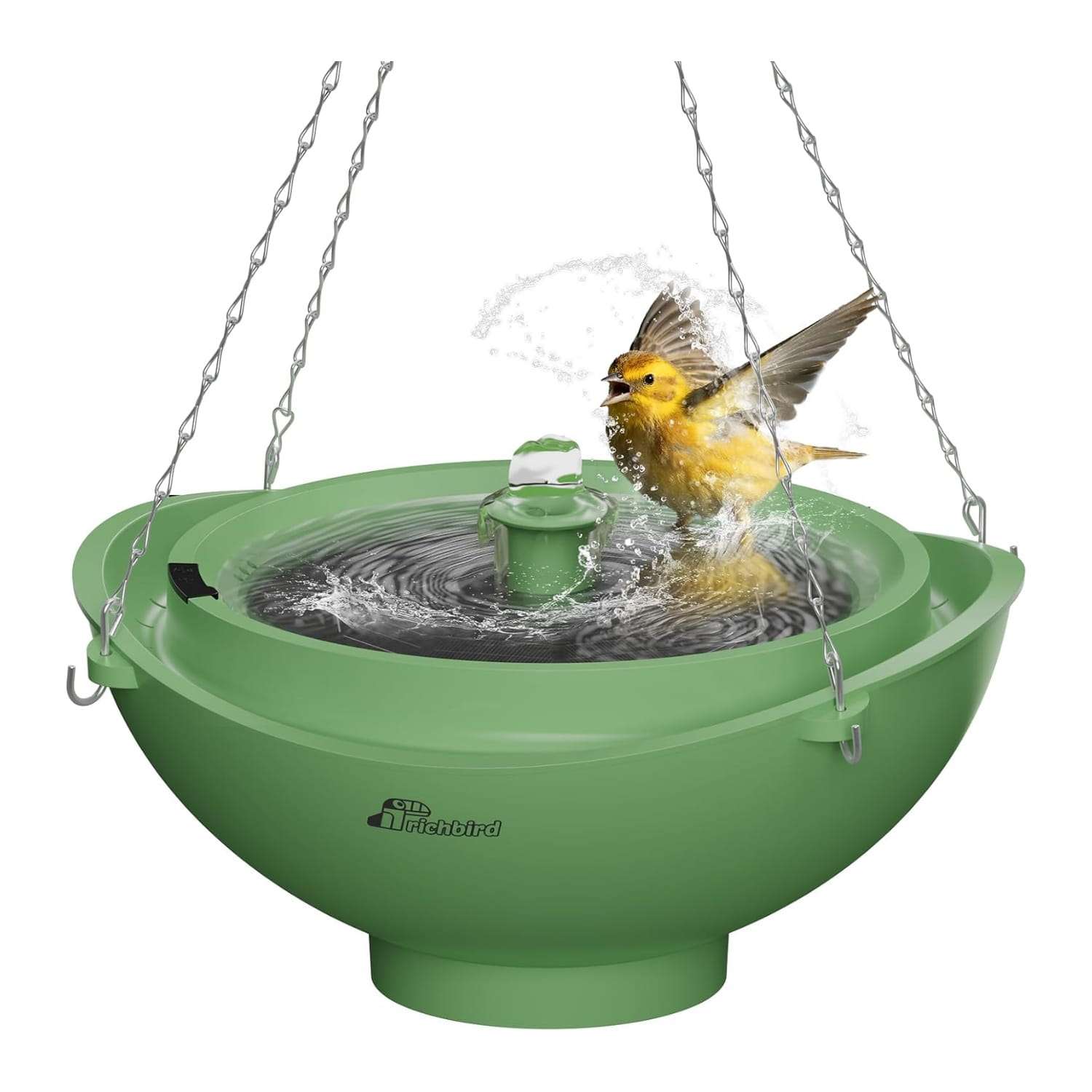 Fuente solar para jardín. Decoración 3 en 1 para baño de pájaros y estanque.