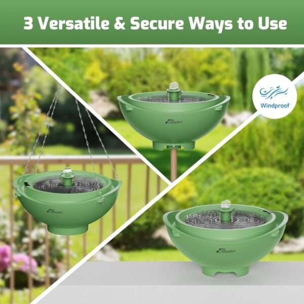 Fuente solar para jardín. Decoración 3 en 1 para baño de pájaros y estanque.