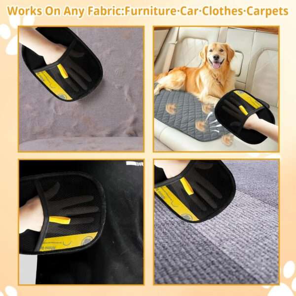 Guante quitapelos para mascotas. Elimina pelo de muebles, alfombras y ropa.