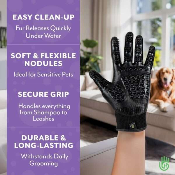 Guantes de aseo para mascotas. Cepillo, guantes y masajeador para perros y gatos.