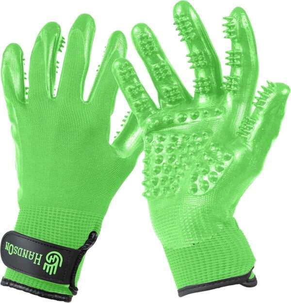 Guantes de aseo para mascotas. Cepillo, guantes y masajeador para perros y gatos.