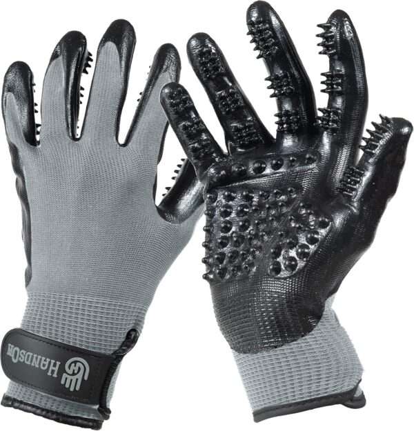 Guantes de aseo para mascotas. Cepillo, guantes y masajeador para perros y gatos.