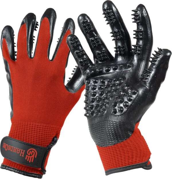 Guantes de aseo para mascotas. Cepillo, guantes y masajeador para perros y gatos.