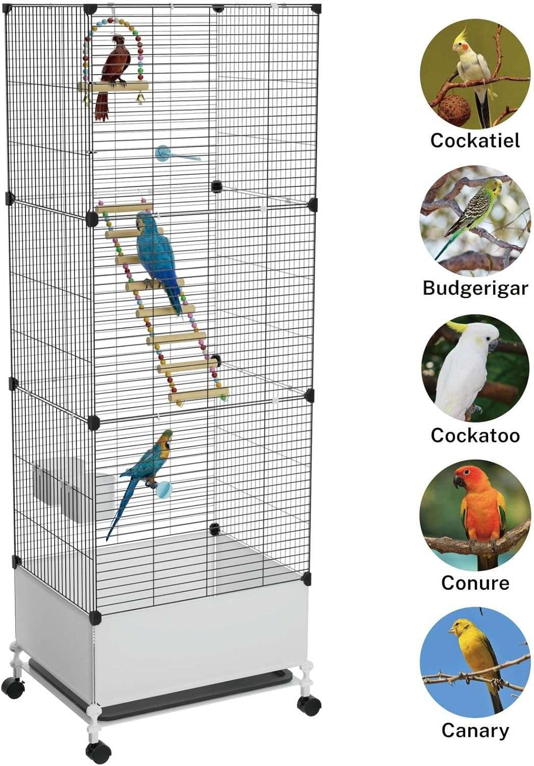 Jaula extragrande para loros, periquitos y cacatúas