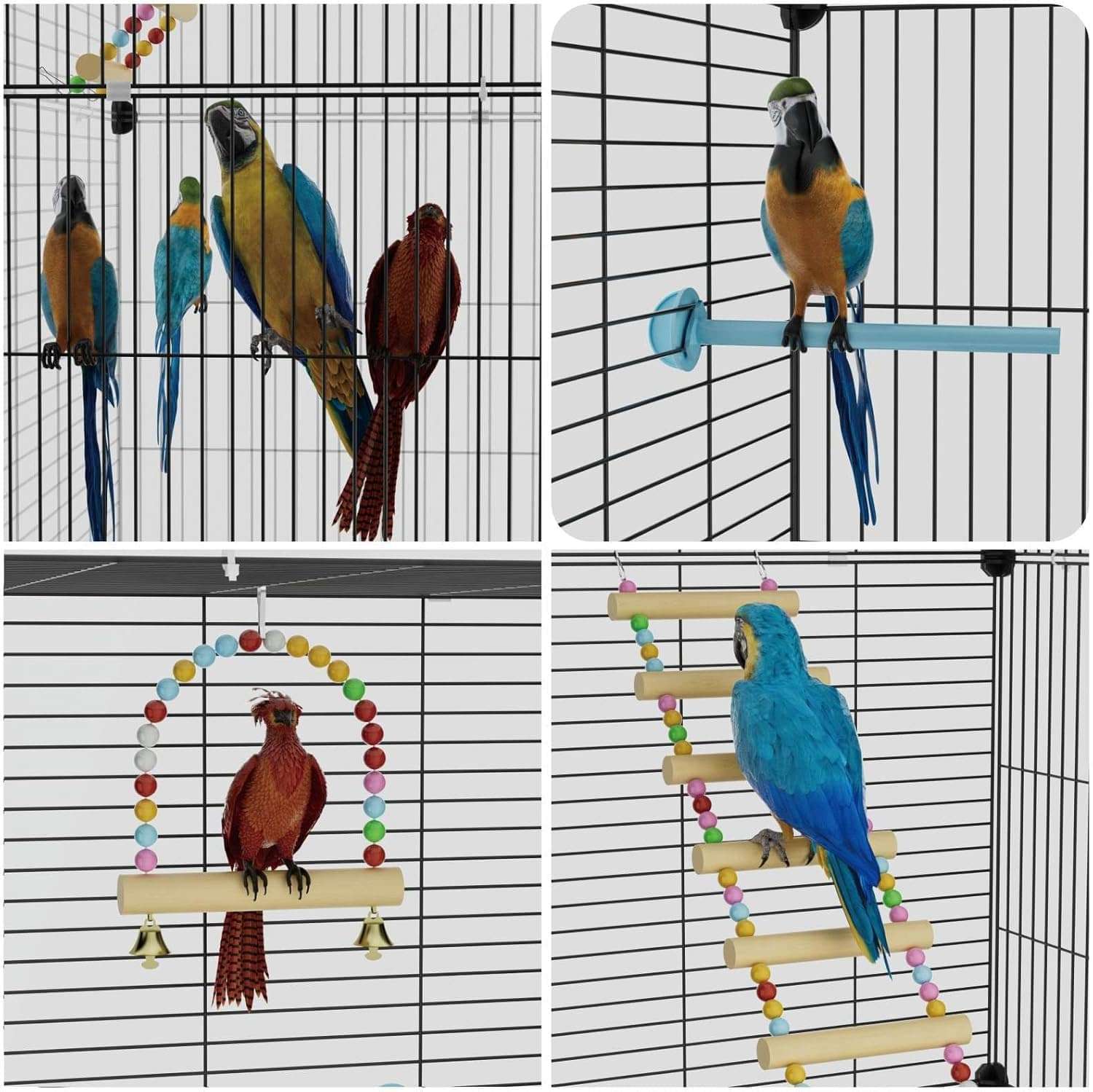 Jaula extragrande para loros, periquitos y cacatúas