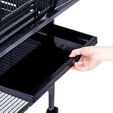 Jaula grande de acero de 74.8 pulgadas para loros.