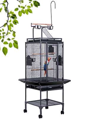 Jaula grande de acero de 74.8 pulgadas para loros.