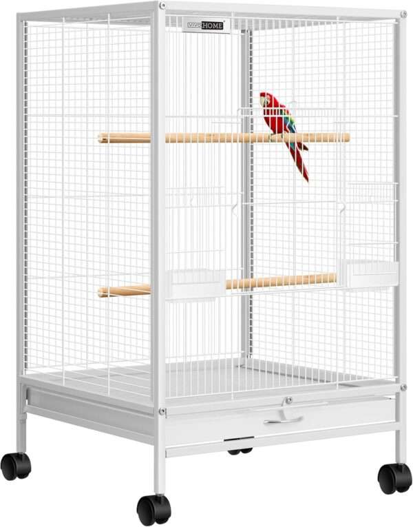 Jaula grande de acero para loros.