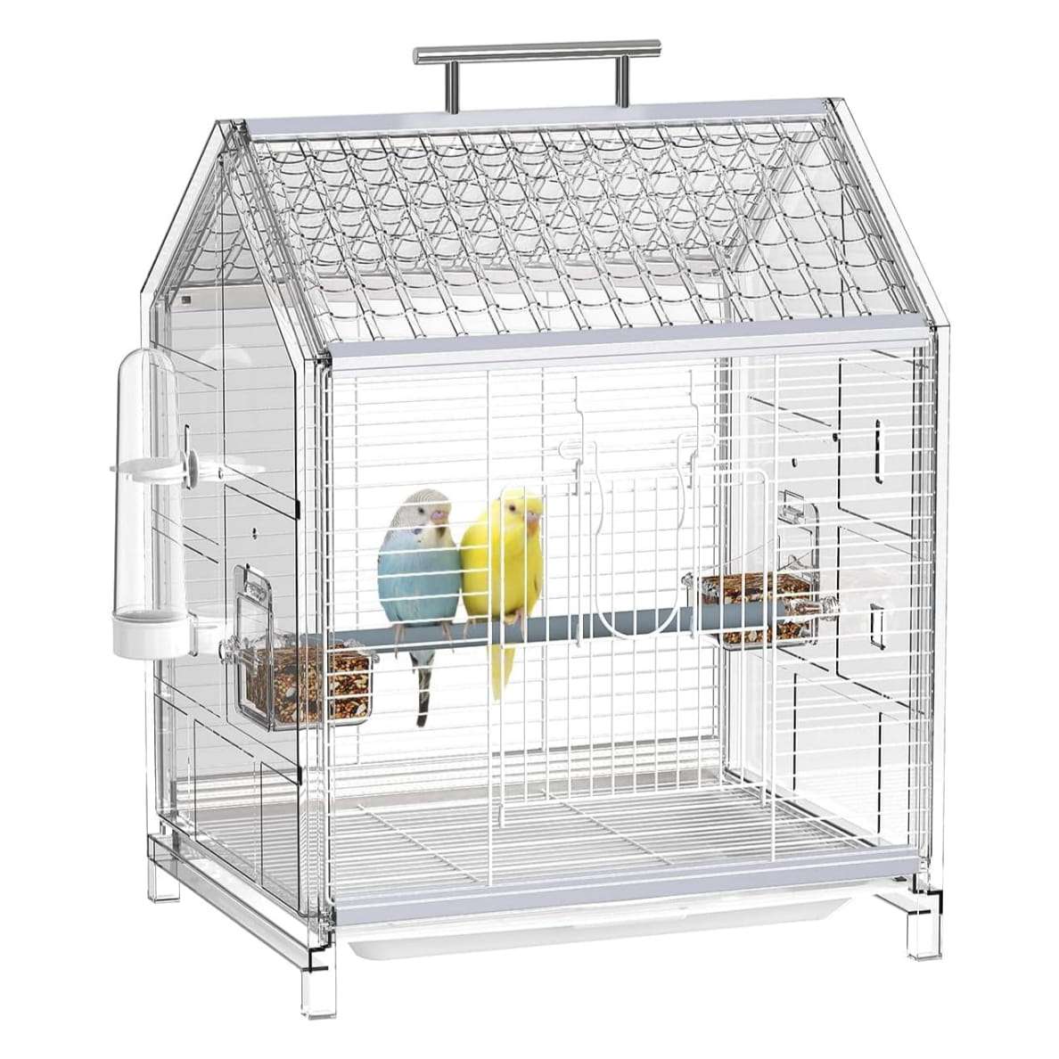 Jaula portátil de aleación de aluminio para loros.