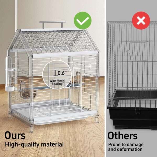 Jaula portátil de aleación de aluminio para loros.