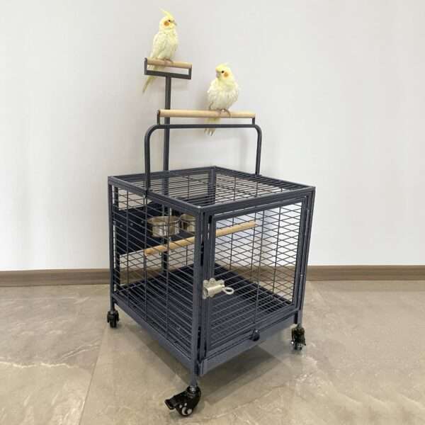 Jaula de viaje 2 en 1 con ruedas para loros.