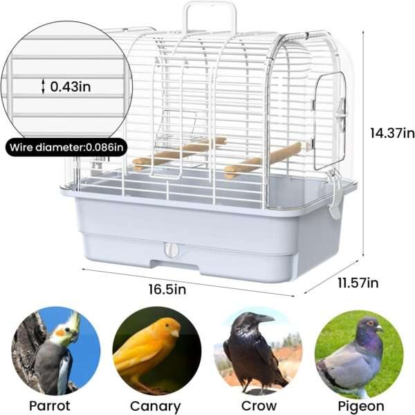 Jaula de viaje portátil para pájaros pequeños.