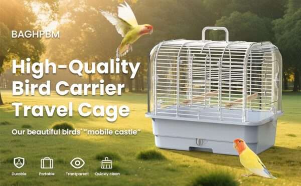 Jaula de viaje portátil para pájaros pequeños.