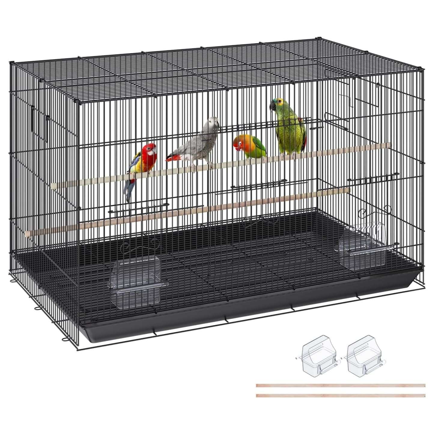 Jaula divisible de acero al carbono con bandeja extraible para aves y pajaros.