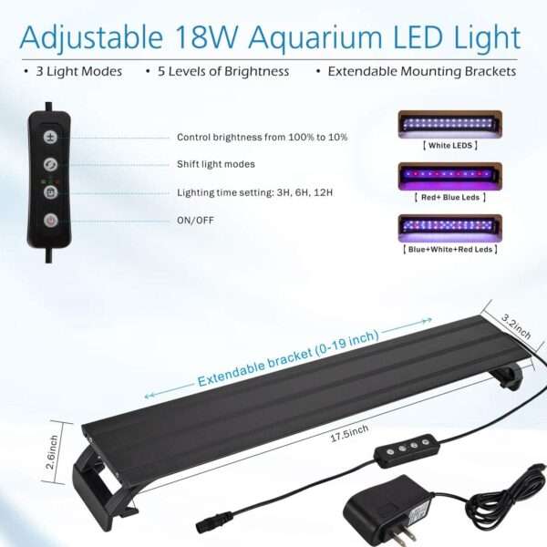 Kit acuario de vidrio curvo de 8 galones (48x30x24 cm). Incluye fondo 3D de montaña rocosa no desmontable, filtro interno de 7W y luz LED multimodo con controlador digital.