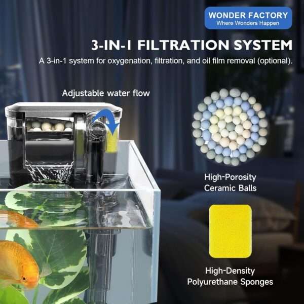 Kit Acuario de Vidrio HD 2.6 Galones (30x15x22 cm) con calentador delgado de 10W, filtro 3 en 1 silencioso y luz COB. Incluye sustrato y herramientas de limpieza.
