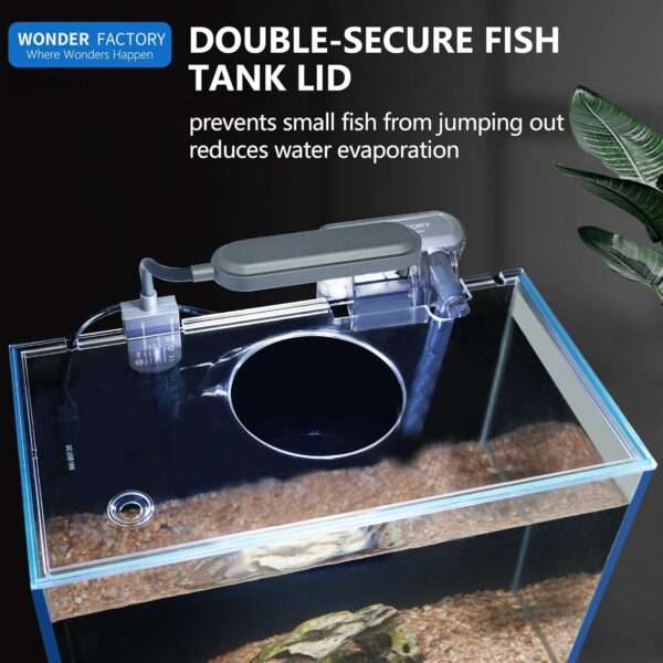 Kit Acuario de Vidrio HD 2.6 Galones (30x15x22 cm) con calentador delgado de 10W, filtro 3 en 1 silencioso y luz COB. Incluye sustrato y herramientas de limpieza.