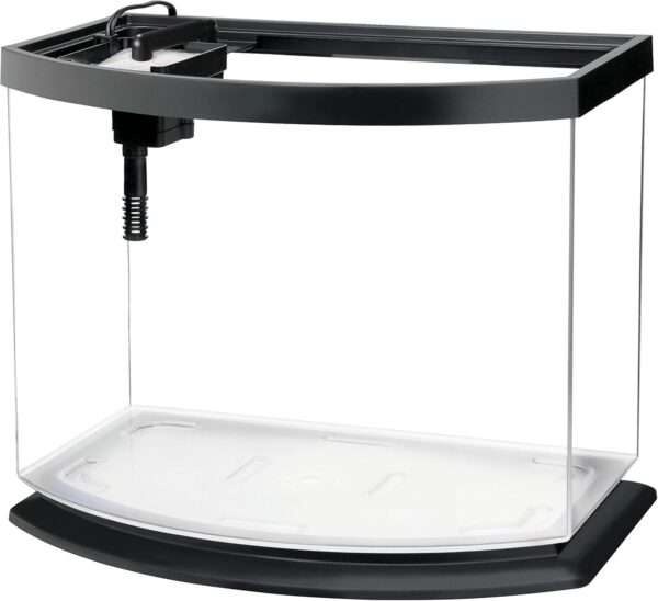 Acuario de inicio completo (36x25x34 cm) con sistema de auto-limpieza patentado. Incluye filtro de potencia, campana y base elevada. Ideal para principiantes.