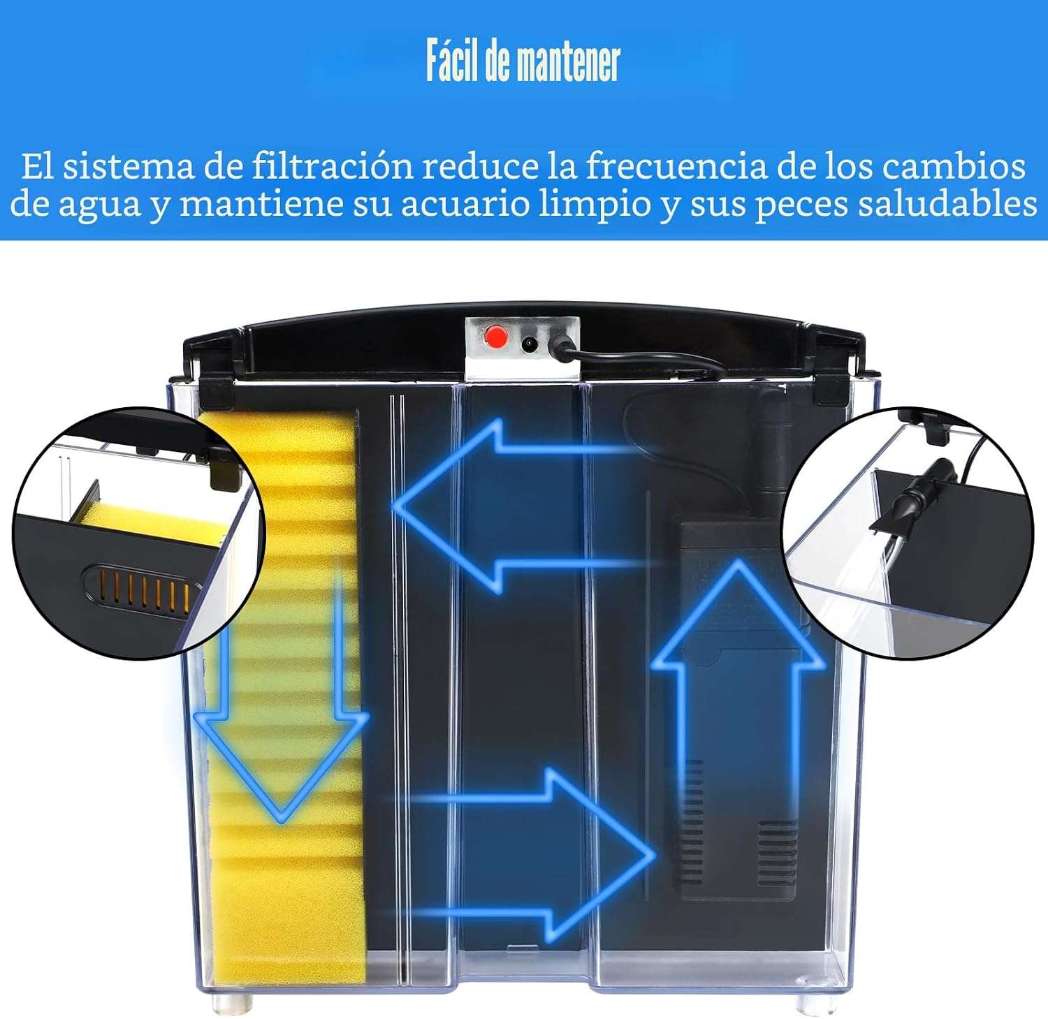 Mini pecera de escritorio 1.2 galones (20x13x18 cm) con tapa y luz LED. Incluye filtro de agua y plantas artificiales. Ideal para peces betta, caracoles y principiantes.