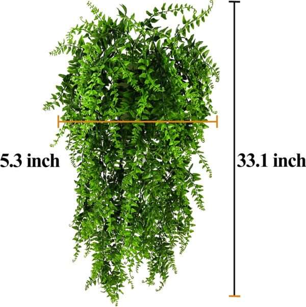 Kit de 2 vides artificiales largas (84 cm) con hojas de seda suave y ventosa para decorar terrarios.