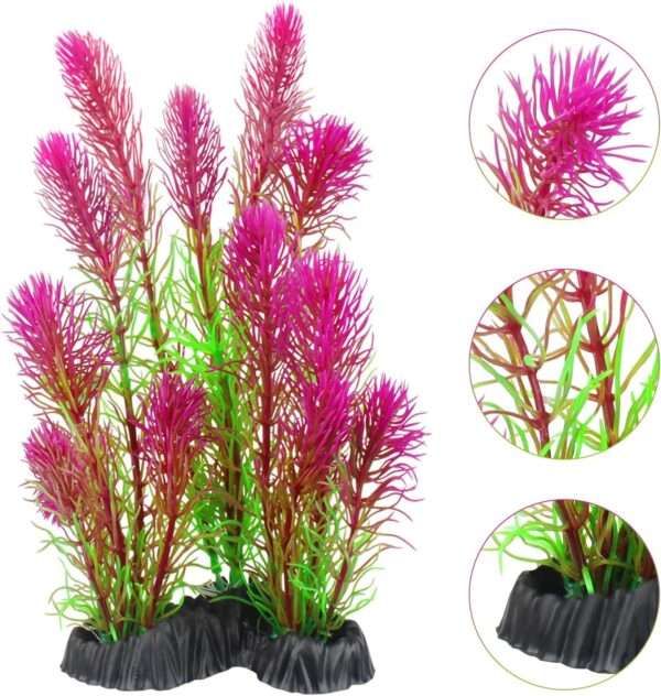 Kit de 7 plantas artificiales multi-color (10 a 32 cm) con base de cerámica, hojas suaves y desmontables.