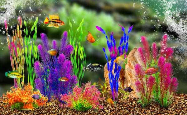 Kit de 7 plantas artificiales multi-color (10 a 32 cm) con base de cerámica, hojas suaves y desmontables.