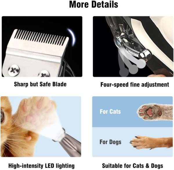 Kit de aseo 2 en 1 para perros y gatos, con cortapelos y recortadora de patas.