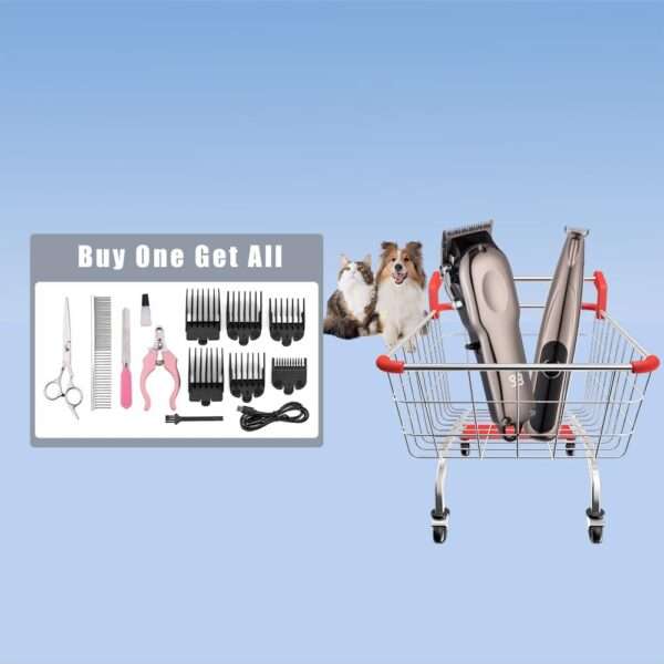 Kit de aseo 2 en 1 para perros y gatos, con cortapelos y recortadora de patas.