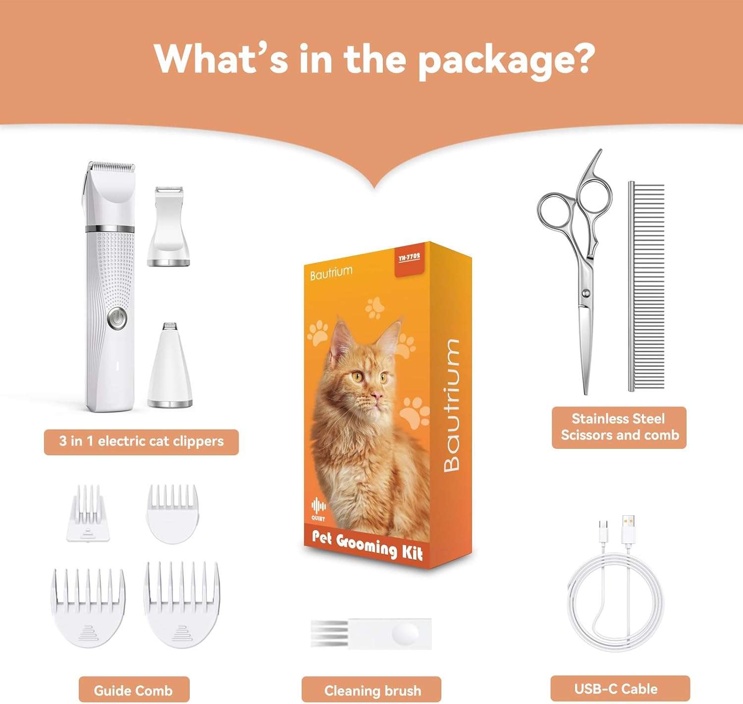 Kit de aseo 3 en 1 para perros y gatos, para nudos y enredos.