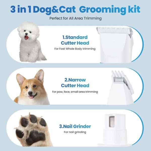 Kit de aseo 3 en 1 para perros y gatos, inalámbrico y silencioso.