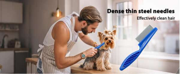 Juego de aseo 4 en 1 para perros. Incluye cepillo, guantes, peine y masajeador.