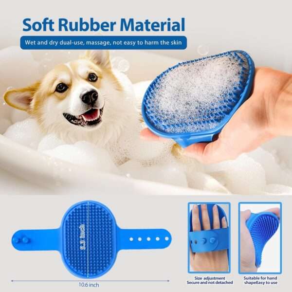 Juego de aseo 4 en 1 para perros. Incluye cepillo, guantes, peine y masajeador.