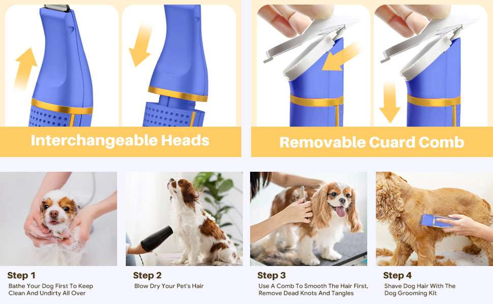 Kit de aseo 4 en 1 para perros pequeños, inalámbrico.