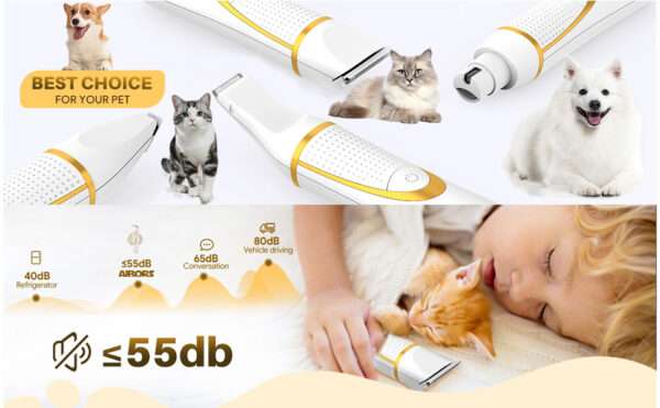 Kit de aseo 4 en 1 para perros pequeños, inalámbrico.
