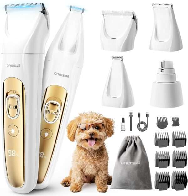 Kit de aseo 4 en 1 para perros y gatos, silencioso, inalámbrico y recargable.