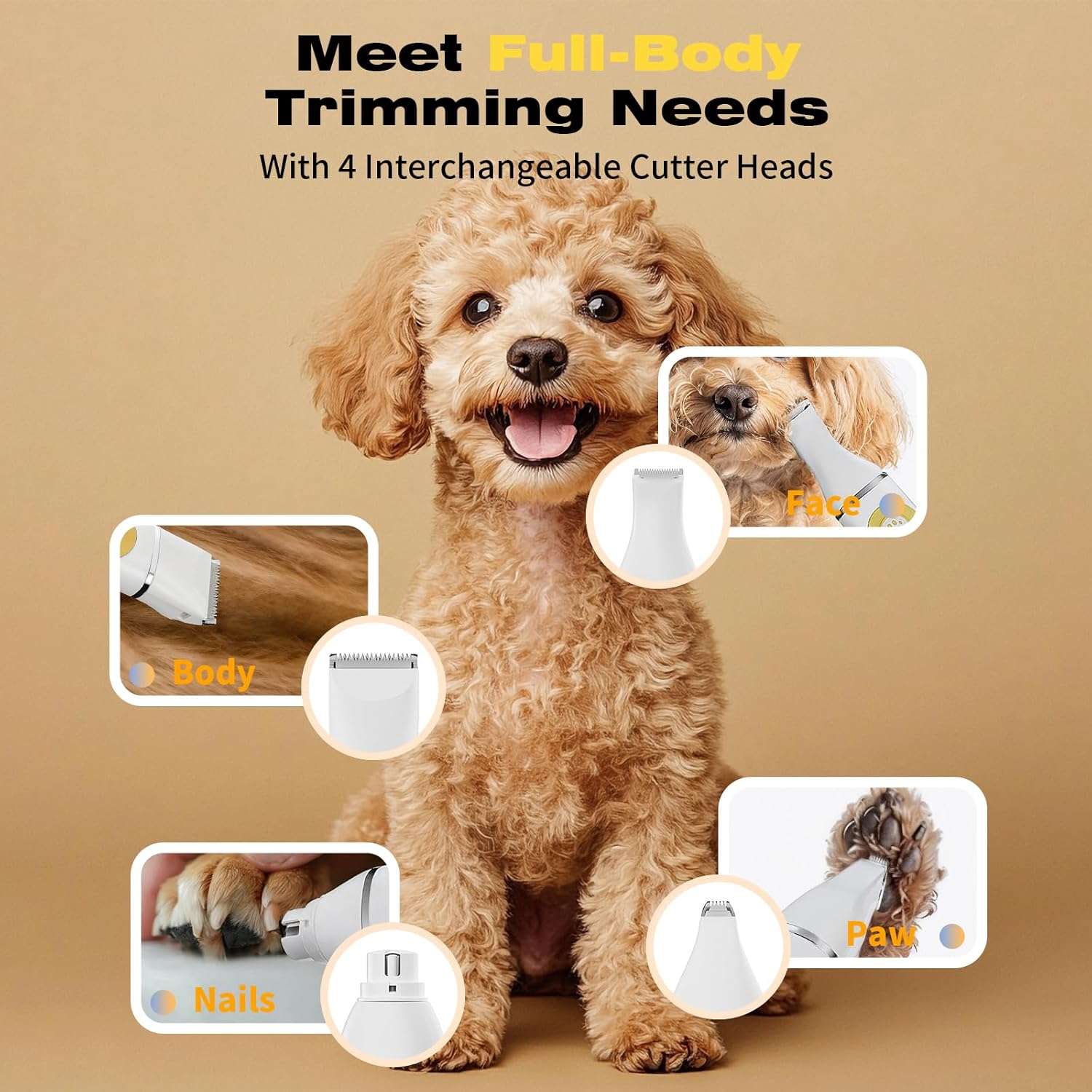 maquina de cortar pelo y lima de uñas 4 en 1 para perros y gatos resistente al agua y silenciosa ideal para chile