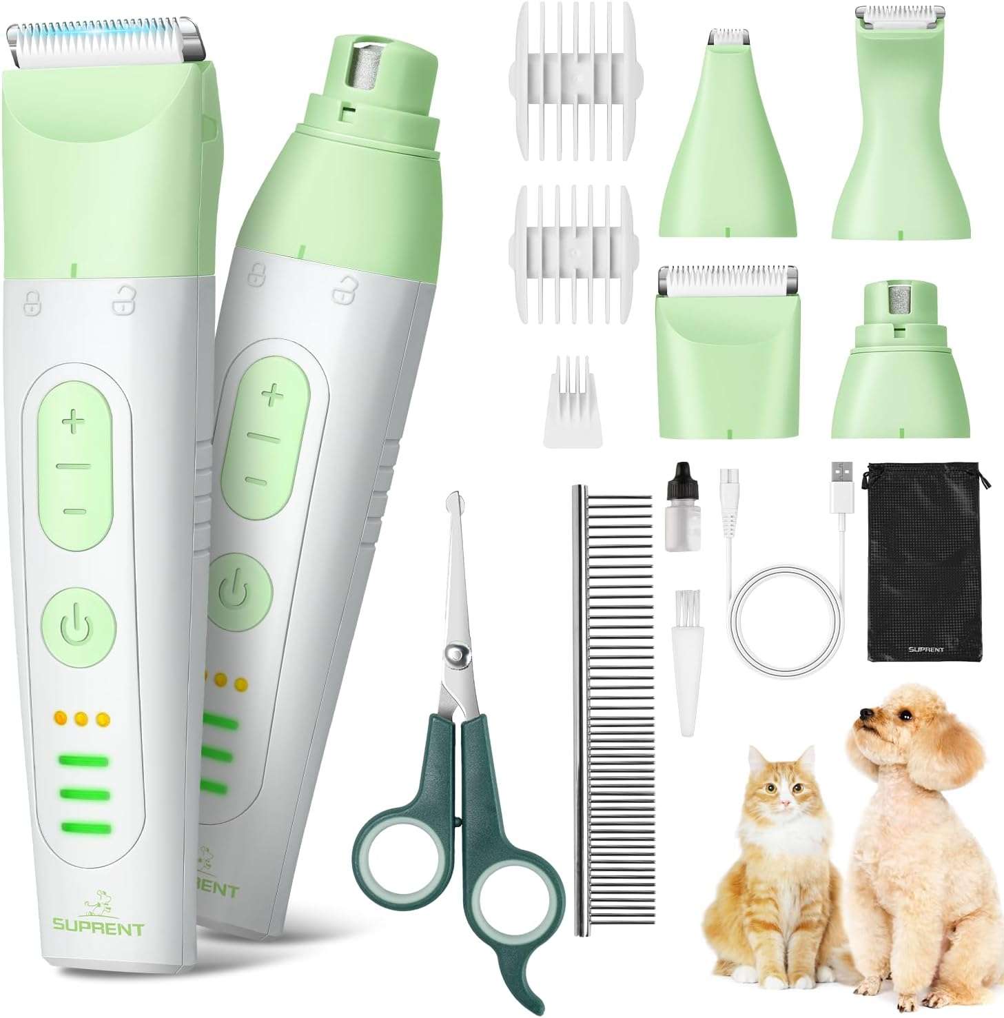 Kit de aseo 4 en 1 para perros y gatos, recargable.