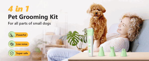 Kit de aseo 4 en 1 para perros y gatos, recargable.