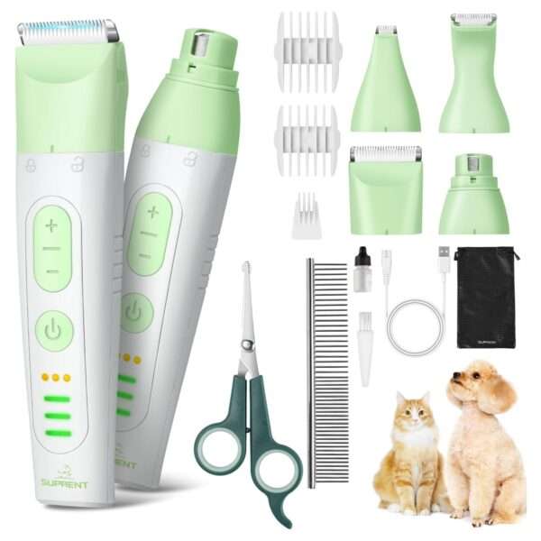 Kit de aseo 4 en 1 para perros y gatos, recargable.