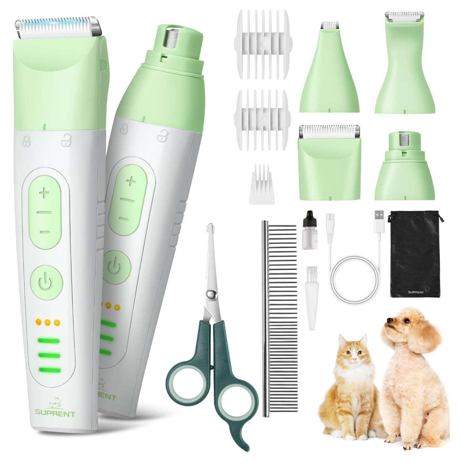 Kit de aseo 4 en 1 para perros y gatos, recargable.