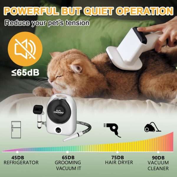 Kit profesional 5 en 1 para mascotas: Secador de pelo con aspiradora y cepillo, ideal para perros y gatos.