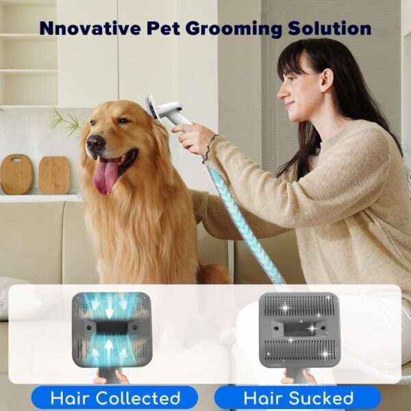 Kit profesional 5 en 1 para mascotas: Aspiradora de pelo de perro y gato con succión de 15,000 Pa.