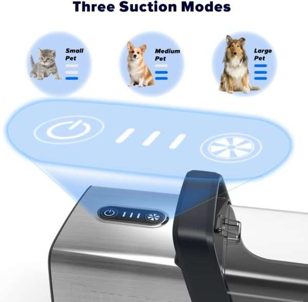 Kit profesional 5 en 1 para mascotas: Aspiradora de pelo de perro y gato con succión de 15,000 Pa.