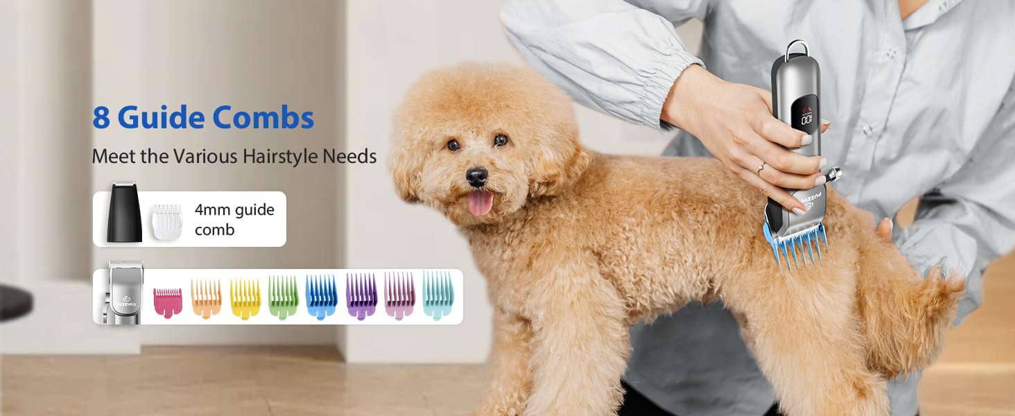 Kit de aseo profesional para perros, silencioso, inalámbrico y recargable.