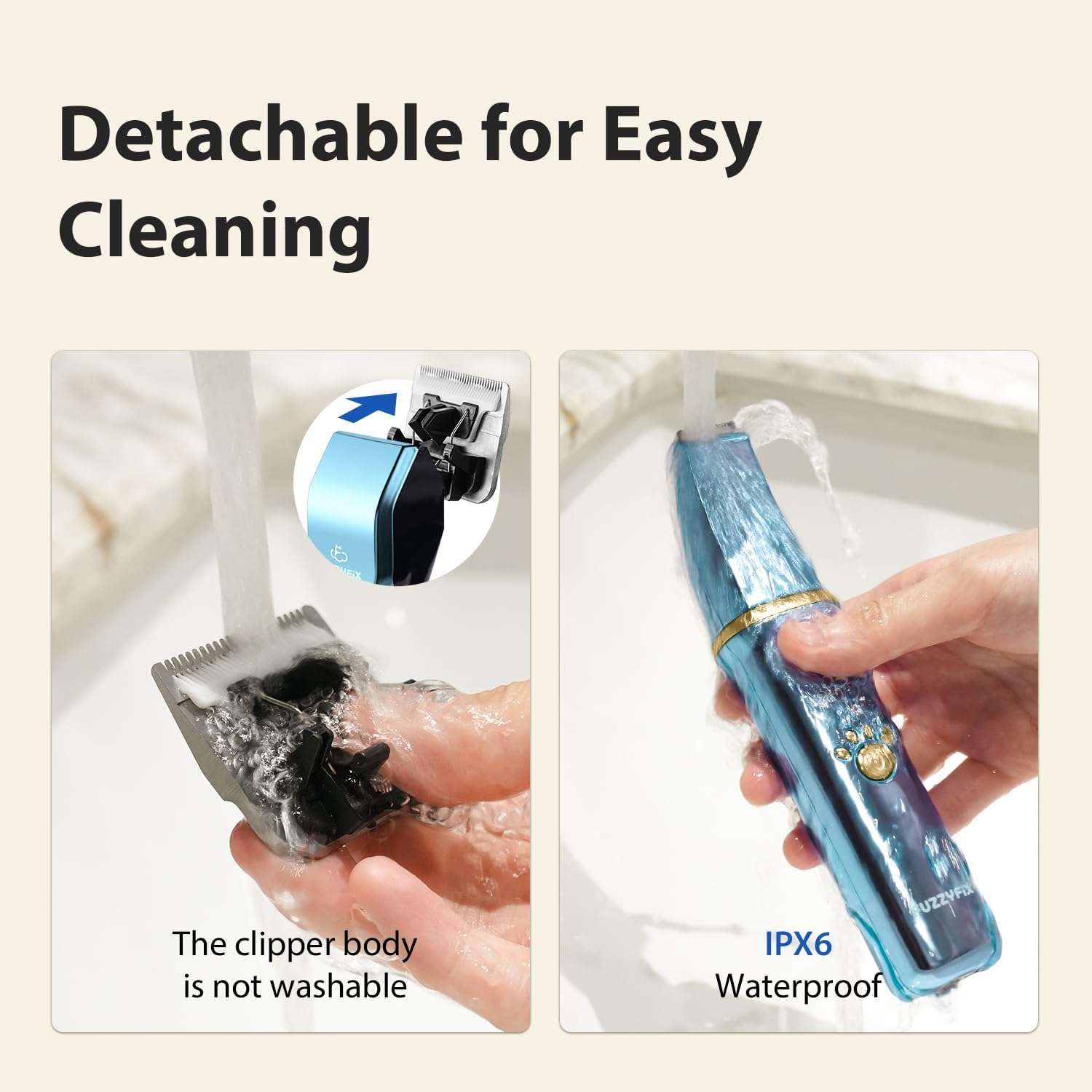 Kit de aseo profesional para perros, silencioso, inalámbrico y recargable.
