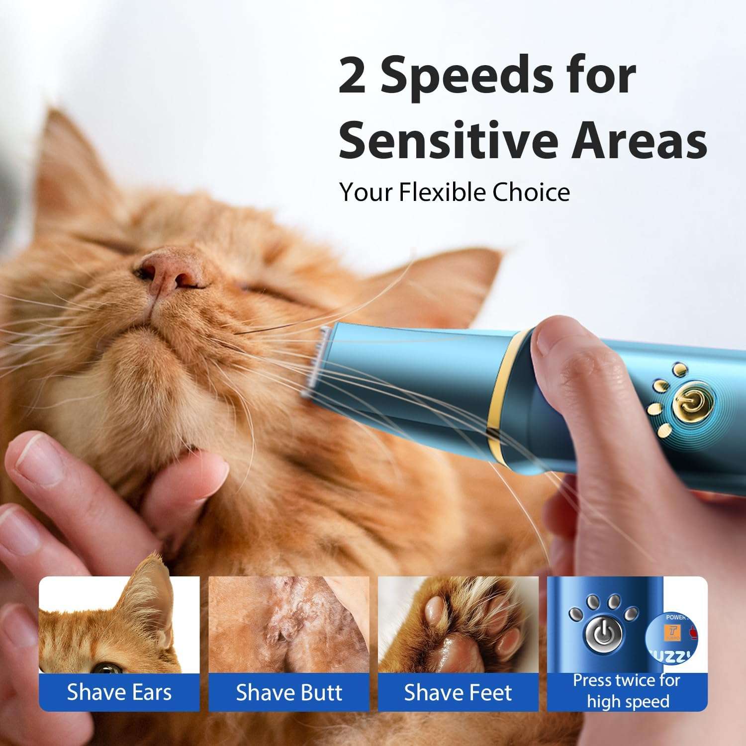 Kit de aseo profesional para perros, silencioso, inalámbrico y recargable.